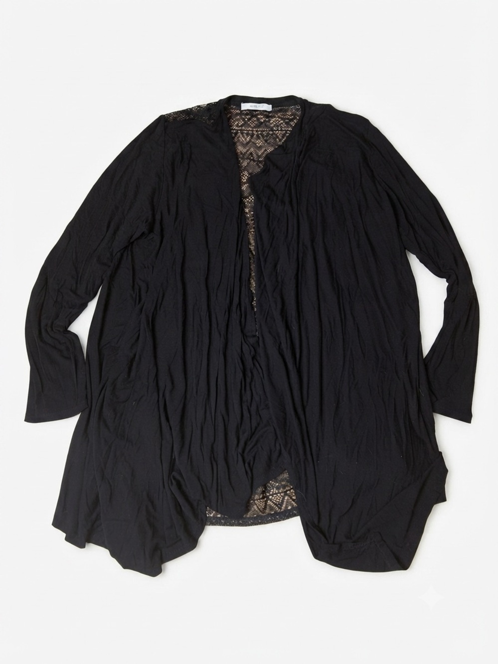 Urban Heritage Black Open Front Cardigan Lace Back Size M/L